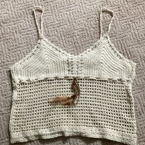 Women's Cream Crochet Top